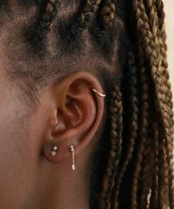 Astrid & Miyu Sale Ethereal Chain Stud Earrings In Rose Gold