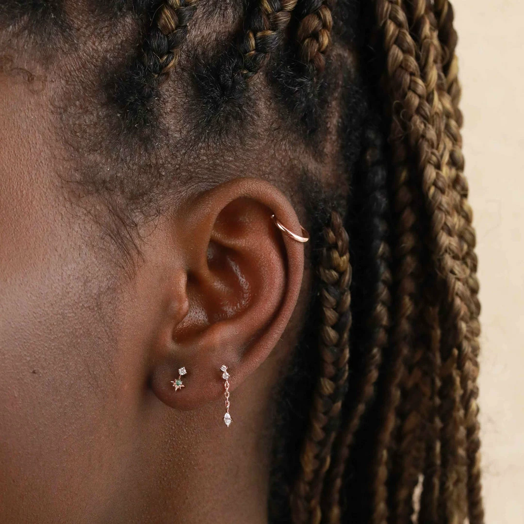 Astrid & Miyu Sale Ethereal Chain Stud Earrings In Rose Gold 4 Astrid & Miyu Sale Ethereal Chain Stud Earrings In Rose Gold