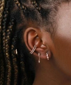 Astrid & Miyu Ethereal Crystal Huggies In Rose Gold Earrings 6 Astrid & Miyu Ethereal Crystal Huggies In Rose Gold Earrings