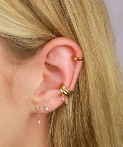 Astrid & Miyu Elysian Crystal Ear Cuff In Gold 9 Astrid & Miyu Elysian Crystal Ear Cuff In Gold