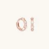 Astrid & Miyu Ethereal Crystal Huggies In Rose Gold Earrings