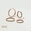 Astrid & Miyu Earrings Everyday Sparkle Stacking Set In Rose Gold