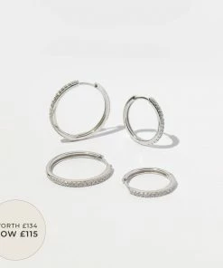 Astrid & Miyu Everyday Sparkle Stacking Set In Silver Earrings