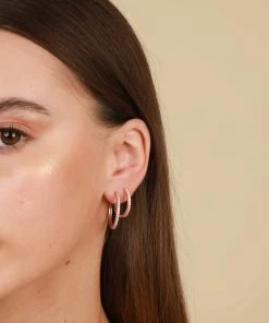 Astrid & Miyu Earrings Everyday Sparkle Stacking Set In Rose Gold