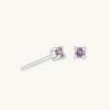 Astrid & Miyu February Birthstone Stud Earrings In Silver With Amethyst CZ 1 Astrid & Miyu February Birthstone Stud Earrings In Silver With Amethyst CZ