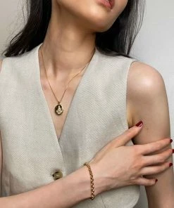 Astridandmiyu Solstice Locket Pendant Necklace In Gold