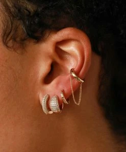 Astrid & Miyu Earrings Glimmer Pave Huggies In Gold 10 Astrid & Miyu Earrings Glimmer Pave Huggies In Gold