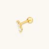 Astrid & Miyu Glimmer Crystal Barbell In Gold 1 Astrid & Miyu Glimmer Crystal Barbell In Gold