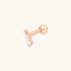 Astrid & Miyu Glimmer Crystal Barbell In Rose Gold