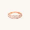 Astrid & Miyu Glimmer Pave Dome Ring In Rose Gold 1 Astrid & Miyu Glimmer Pave Dome Ring In Rose Gold
