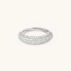 Astrid & Miyu Glimmer Pave Dome Ring In Silver Rings