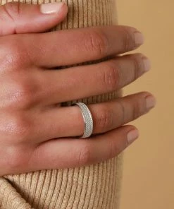 Astrid & Miyu Glimmer Pave Stacking Ring In Silver