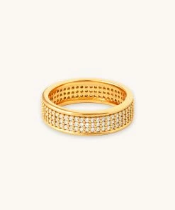 Astrid & Miyu Glimmer Pave Stacking Ring In Gold
