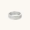 Astrid & Miyu Glimmer Pave Stacking Ring In Silver 1 Astrid & Miyu Glimmer Pave Stacking Ring In Silver