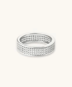 Astrid & Miyu Glimmer Pave Stacking Ring In Silver
