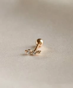 Astrid & Miyu Glimmer Crystal Barbell In Gold