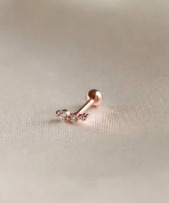 Astrid & Miyu Glimmer Crystal Barbell In Rose Gold 10 Astrid & Miyu Glimmer Crystal Barbell In Rose Gold