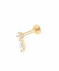 Astrid & Miyu Solid Gold Teardrop Piercing Stud