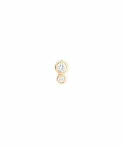 Astrid & Miyu Solid Gold Double Diamond Piercing Stud