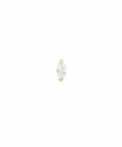 Astrid & Miyu Earrings Solid Gold Marquise Piercing Stud
