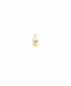 Astrid & Miyu Earrings Solid Gold Diamond Beaded Piercing Stud 7 Astrid & Miyu Earrings Solid Gold Diamond Beaded Piercing Stud