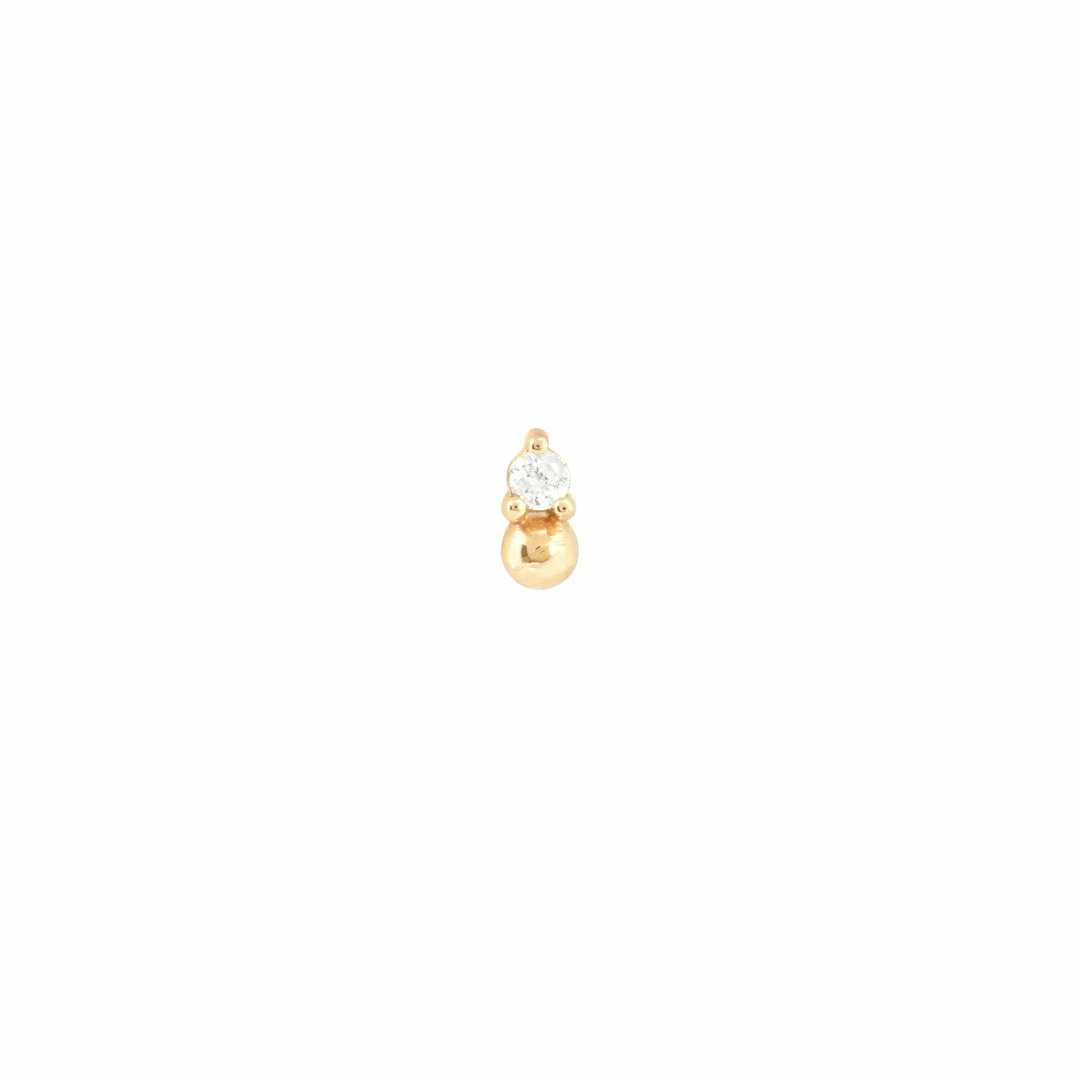 Astrid & Miyu Earrings Solid Gold Diamond Beaded Piercing Stud 5 Astrid & Miyu Earrings Solid Gold Diamond Beaded Piercing Stud
