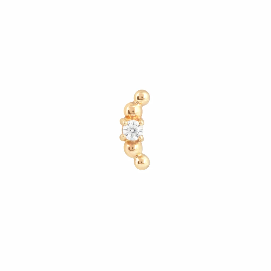 Astrid & Miyu Beaded Curved Piercing Stud In Solid Gold 5 Astrid & Miyu Beaded Curved Piercing Stud In Solid Gold