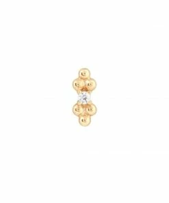 Astrid & Miyu Solid Gold Crystal Beaded Piercing Stud Earrings