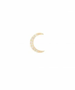 Astrid & Miyu Earrings Solid Gold Diamond Moon Piercing Stud 10 Astrid & Miyu Earrings Solid Gold Diamond Moon Piercing Stud