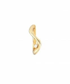 Astrid & Miyu Solid Gold Wave Rook Hoop Earrings