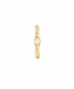 Astrid & Miyu Solid Gold Crystal Rook Hoop