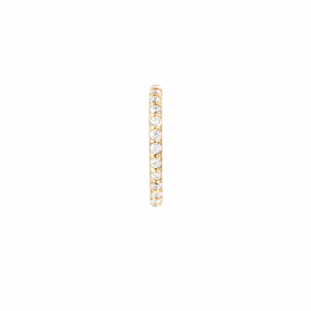 Astrid & Miyu Earrings Solid Gold Crystal Piercing Hoop 5 Astrid & Miyu Earrings Solid Gold Crystal Piercing Hoop