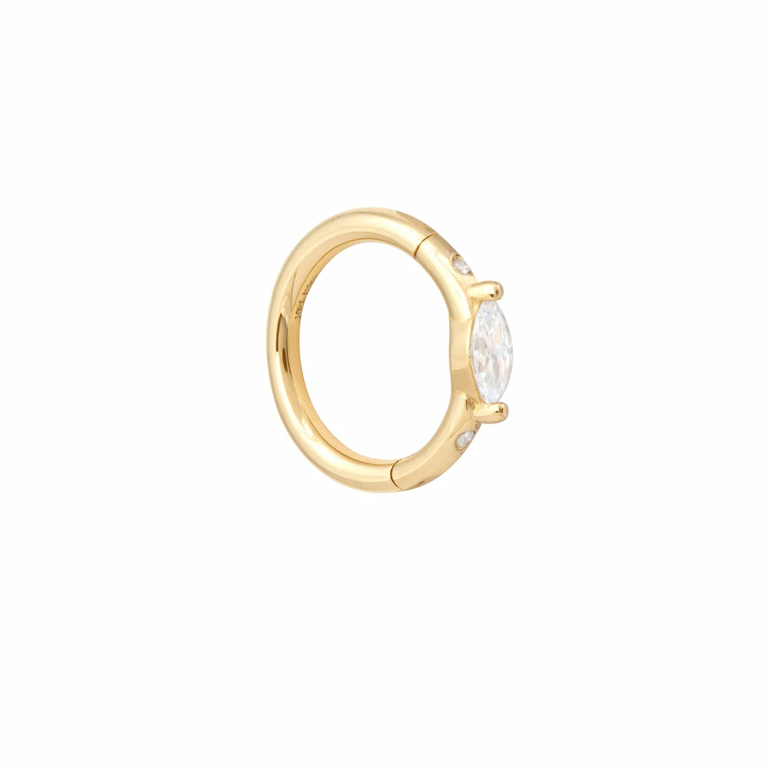 Astrid & Miyu Solid Gold Marquise Piercing Hoop Earrings 3 Astrid & Miyu Solid Gold Marquise Piercing Hoop Earrings