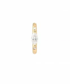 Astrid & Miyu Solid Gold Marquise Rook Hoop Earrings