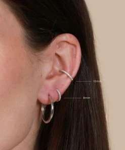 Astrid & Miyu Jewelled Hoop 11.5mm In Silver