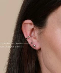 Astrid & Miyu Molten Large Stud Earrings In Silver 11 Astrid & Miyu Molten Large Stud Earrings In Silver