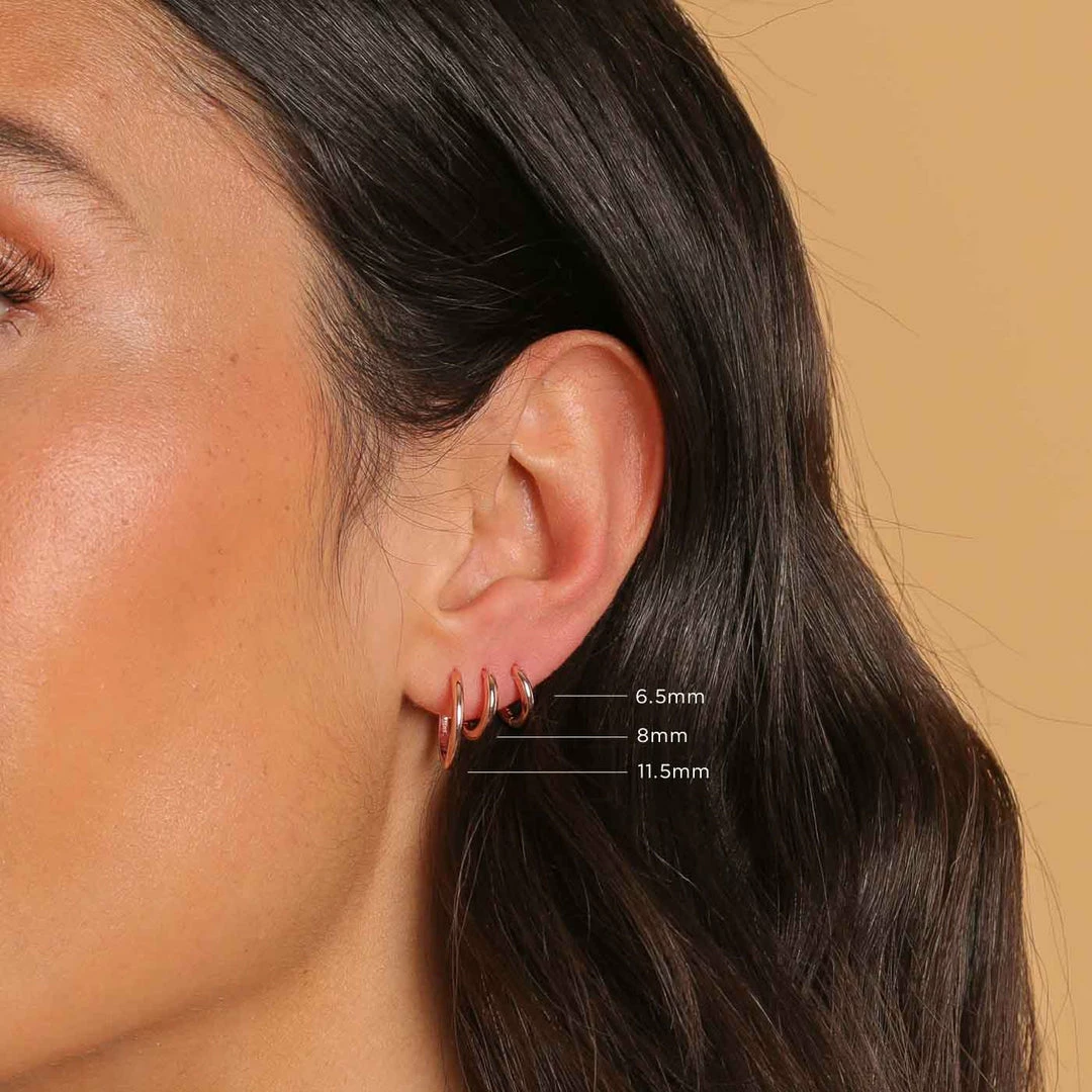 Astrid & Miyu Essential 6.5mm Hoop In Rose Gold 6 Astrid & Miyu Essential 6.5mm Hoop In Rose Gold