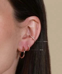 Astrid & Miyu Jewelled Hoop 8mm In Gold Best Sellers