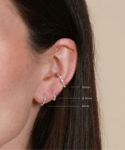 Astrid & Miyu Navette Hoop 8mm In Silver 13 Astrid & Miyu Navette Hoop 8mm In Silver