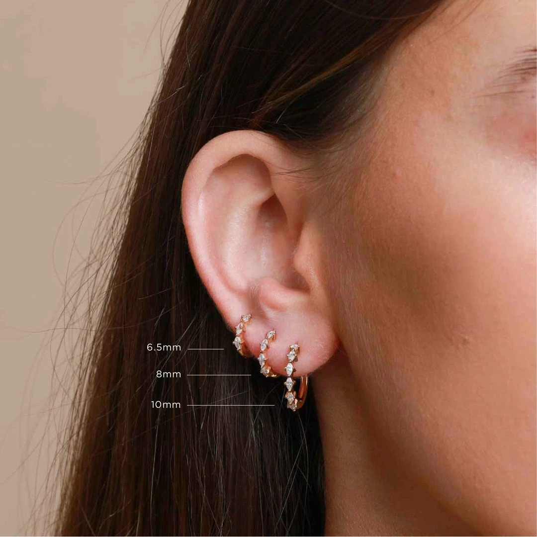 Astrid & Miyu Best Sellers Navette Hoop 8mm In Gold 8 Astrid & Miyu Best Sellers Navette Hoop 8mm In Gold