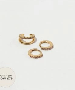 Astrid & Miyu Hope Stacking Set In Gold