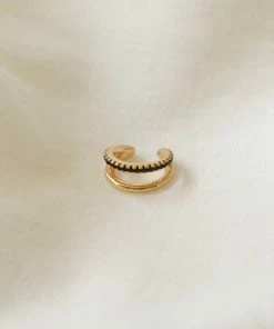 Astrid & Miyu Illusion Black Crystal Ear Cuff In Gold Sale 8 Astrid & Miyu Illusion Black Crystal Ear Cuff In Gold Sale