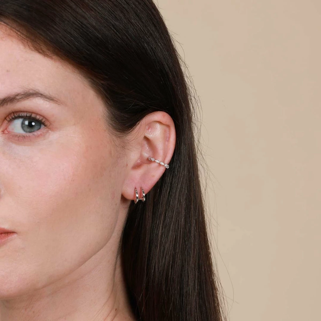 Astrid & Miyu Illusion Simple Stud Earrings In Silver 4 Astrid & Miyu Illusion Simple Stud Earrings In Silver