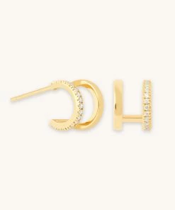 Astrid & Miyu Illusion Stud Earrings In Gold