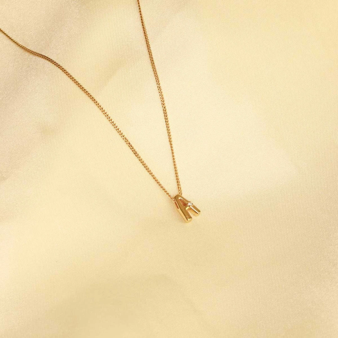 Astrid & Miyu Best Sellers A Initial Pendant Necklace In Gold With A 5 Astrid & Miyu Best Sellers A Initial Pendant Necklace In Gold With A