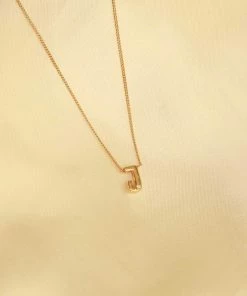 Astrid & Miyu Pendant Necklaces J Initial Pendant Necklace In Gold With J