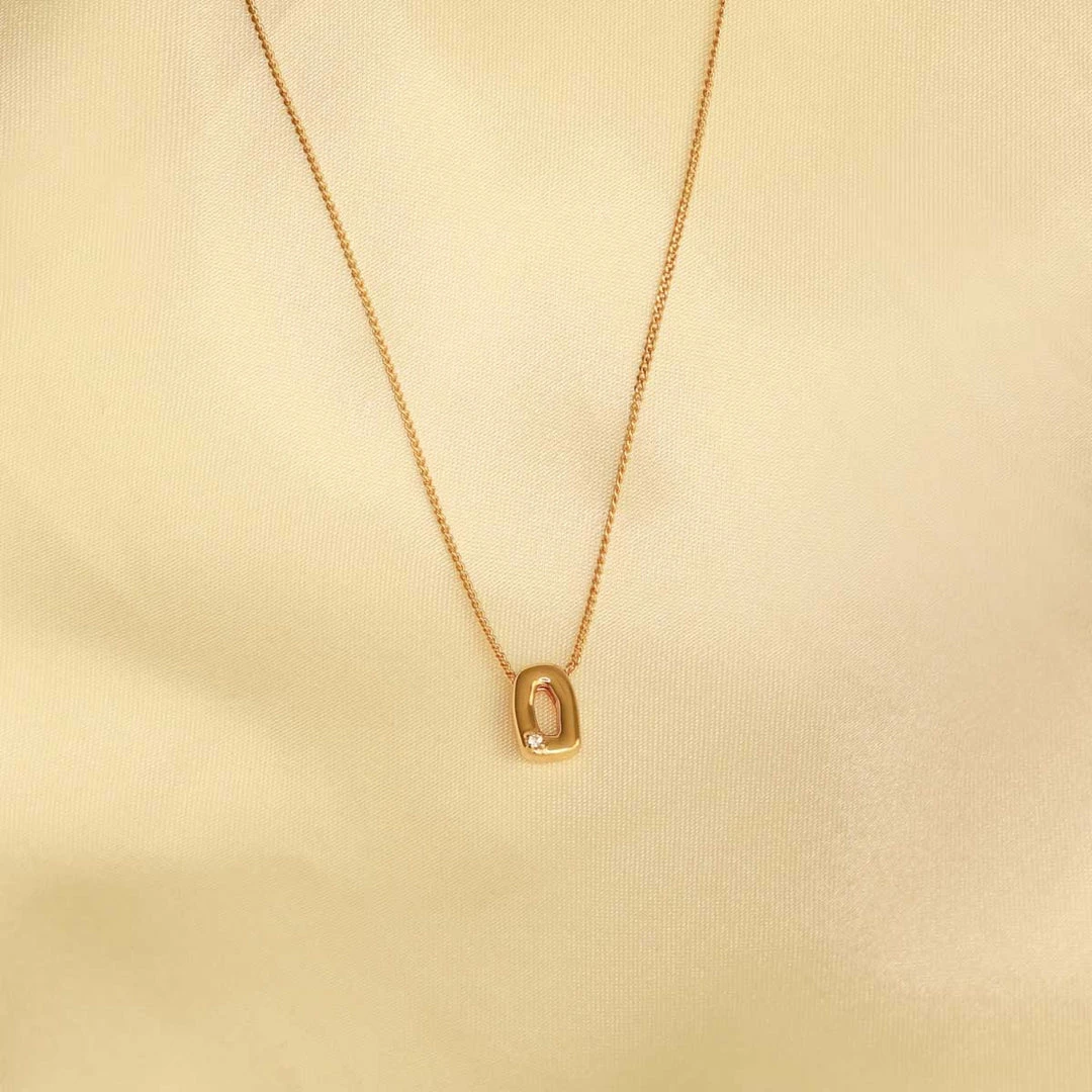 Astrid & Miyu O Initial Pendant Necklace In Gold With O 4 Astrid & Miyu O Initial Pendant Necklace In Gold With O