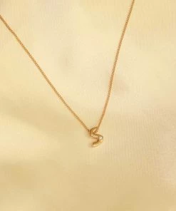 Astrid & Miyu S Initial Pendant Necklace In Gold With S