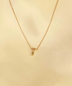 Astrid & Miyu T Initial Pendant Necklace In Gold With T Pendant Necklaces