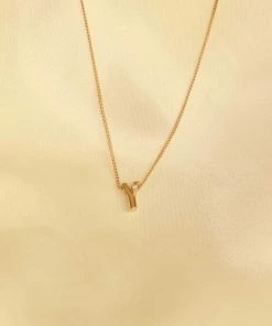 Astrid & Miyu Pendant Necklaces Y Initial Pendant Necklace In Gold With Y